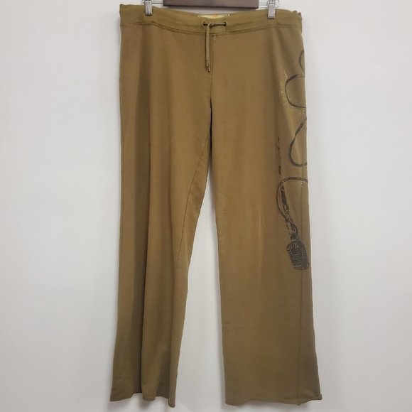 Lamb Gwen Stefani Womens Pull On Y2K Sweatpants Size L Green Straight Drawstring - Picture 1 of 13